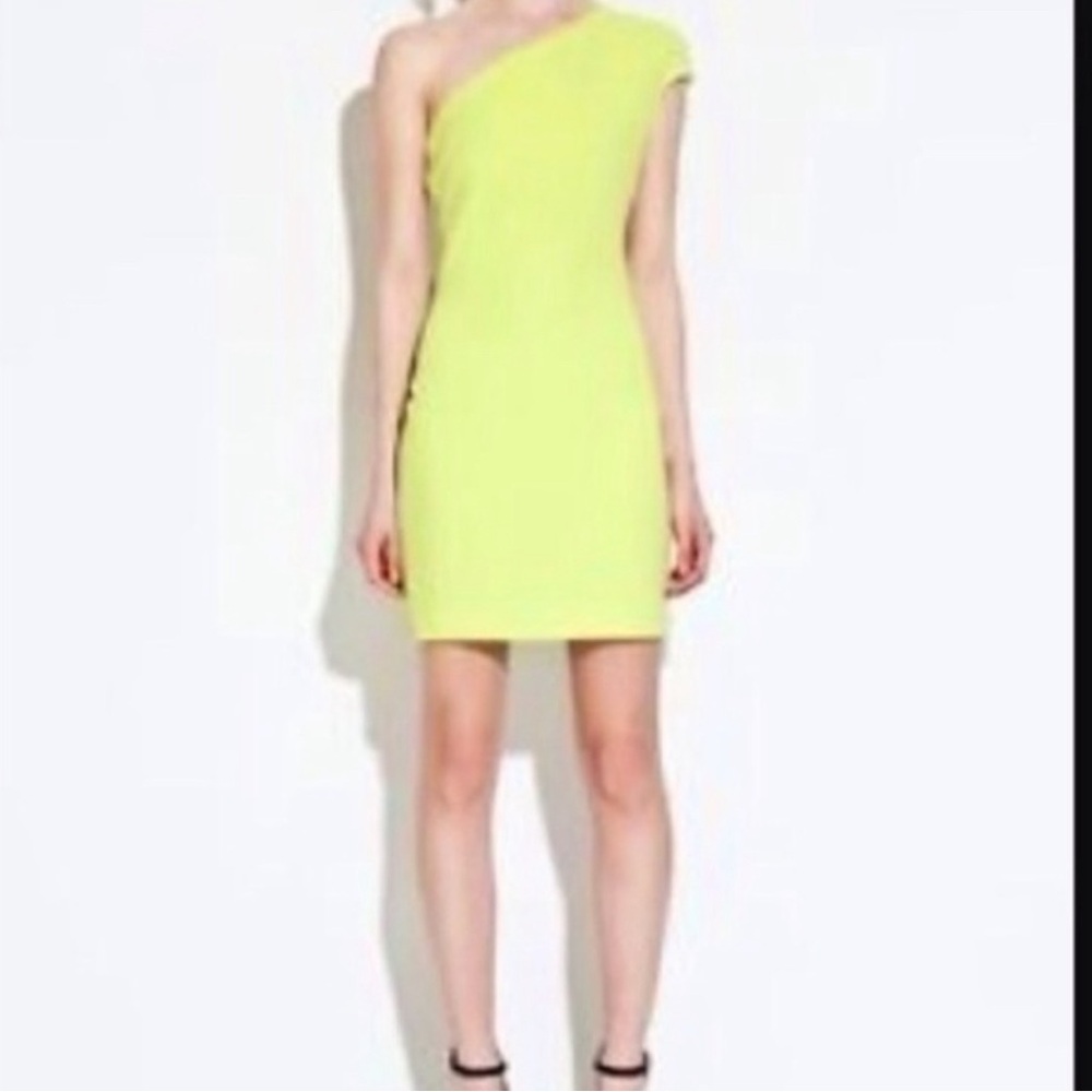 Zara yellow women one shoulder dress size M
